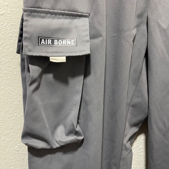 Gray Cargo Jogger Pants With Drawstring Waist & Cuffed Ankles Men's XL - Picture 4 of 12